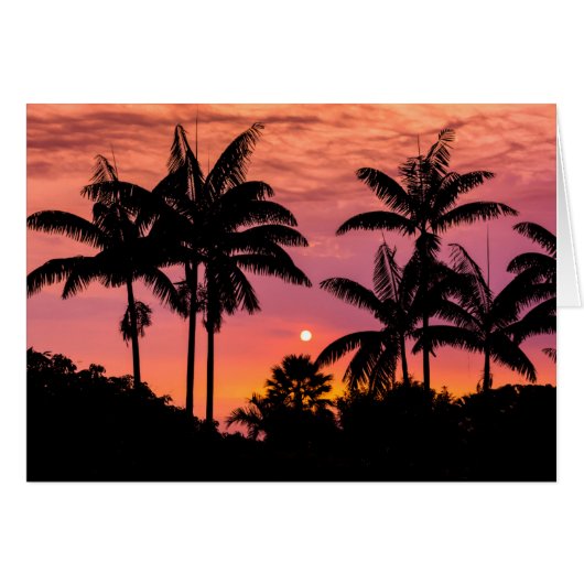 Silhouetted palm trees, Hawaii Cards (Front Horizontal)