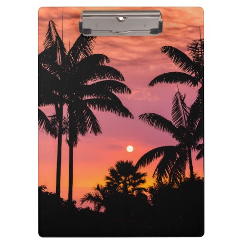 Silhouetted palm trees Hawaii Clipboard