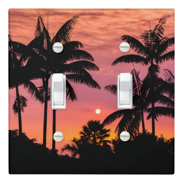 Silhouetted palm trees, Hawaii Light Switch Cover (In Situ)