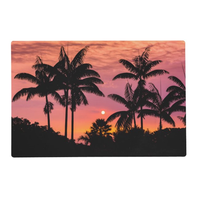 Silhouetted palm trees, Hawaii Placemat (Front)