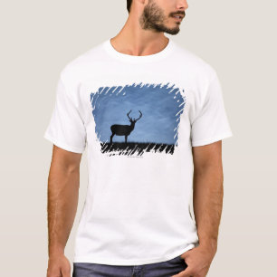 Silhouetted Red Deer Stag at Night T-Shirt