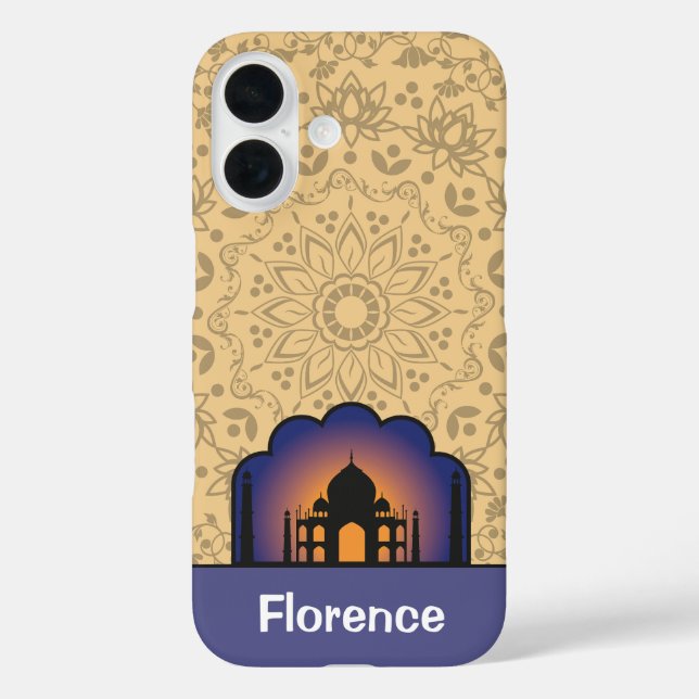 Silhouetted Taj Mahal Personalized Name Case-Mate iPhone Case (Back)
