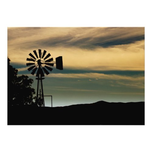 Silhouetted Windmill Enlargement Print