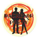 Silhouettes Bachelor Party Tshirts and Gifts Classic Round Sticker