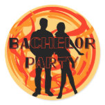 Silhouettes Bachelor Party Tshirts and Gifts Classic Round Sticker