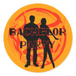 Silhouettes Bachelor Party Tshirts and Gifts Classic Round Sticker