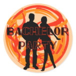 Silhouettes Bachelor Party Tshirts and Gifts Classic Round Sticker
