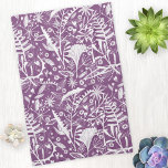 Silhouettes Botanical Floral Purple Kitchen Towel<br><div class="desc">Pretty purple and white floral botanical silhouettes of nature,  white foliage,  leaves and flowers with a tropical feel.</div>