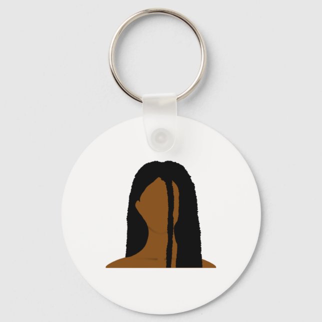Silhouettes - Braids Sticker  Keychain (Front)