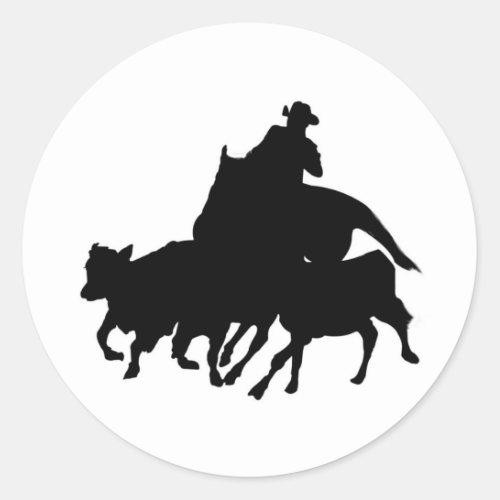 Silhouettes _ Horses _ Team Penning Classic Round Sticker
