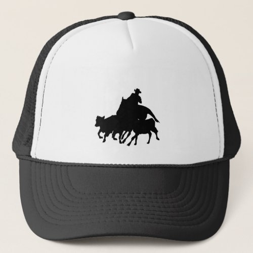 Silhouettes _ Horses _ Team Penning Trucker Hat