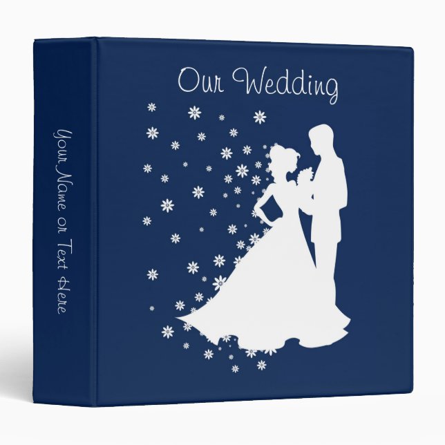 Silhouettes Navy Blue Wedding Binder (Front/Spine)