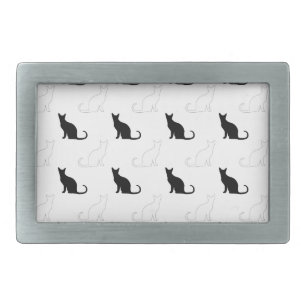 Silhouettes Of Black and White Cats Belt Buckle
