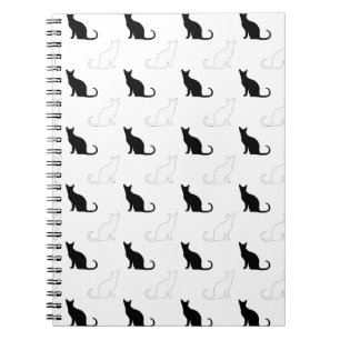 Silhouettes Of Black and White Cats Notebook
