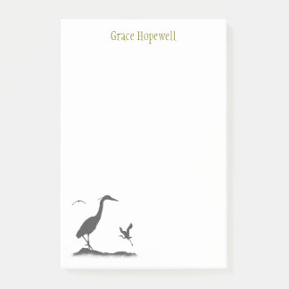 Silhouettes of Great Blue Heron Post-it Notes