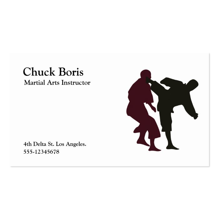 Silhouettes of Martial Artists During a Fight Business Card Template