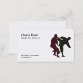 Silhouettes of Martial Artists During a Fight Business Card (Front/Back)