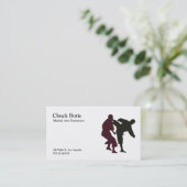 Silhouettes of Martial Artists During a Fight Business Card (Standing Front)