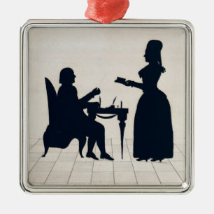 Silhouettes of Monsieur and Madame Roland Metal Ornament