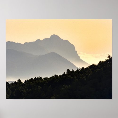 Silhouettes of Mountains Poster
