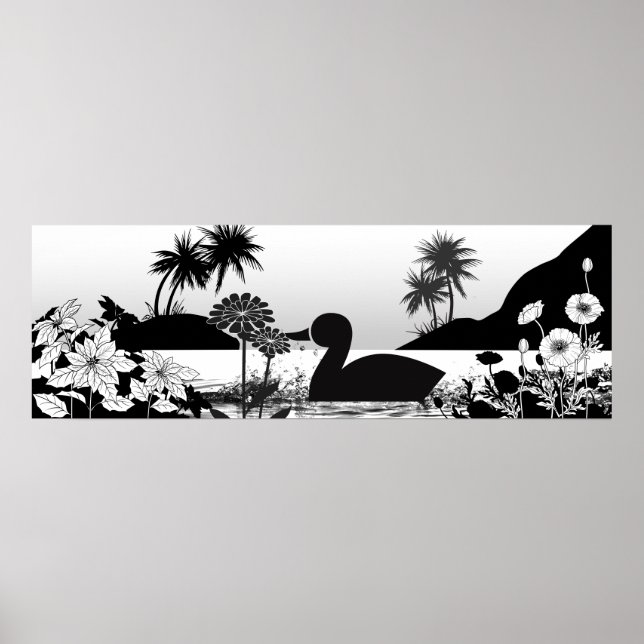 Silhouettes of Peace – Black & White Nature Poster (Front)