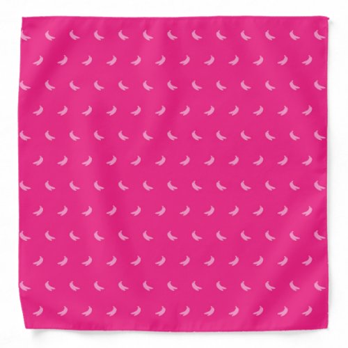 Silhouettes of Small Pink Bananas on Intense Pink Bandana