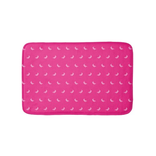 Silhouettes of Small Pink Bananas on Intense Pink Bath Mat