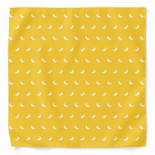 Silhouettes of Small White Bananas on Yellow Bandana