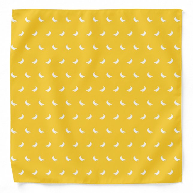 Silhouettes of Small White Bananas on Yellow Bandana (Front)