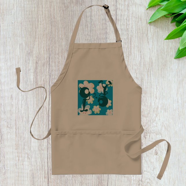 Silhouettes On Flowers Artistic Floral Apron (Creator Uploaded)