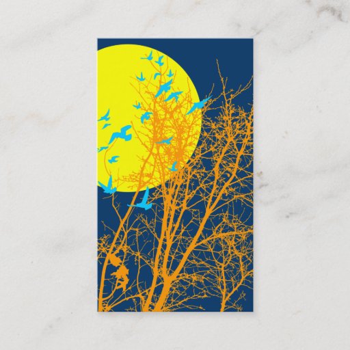 Customizable silhouscreen birds business card template