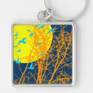 silhouscreen birds keychain