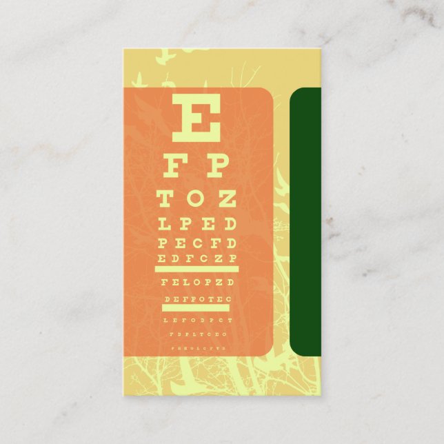 silhouscreen birds optometrist eye test business card (Front)