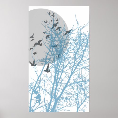 silhouscreen birds poster