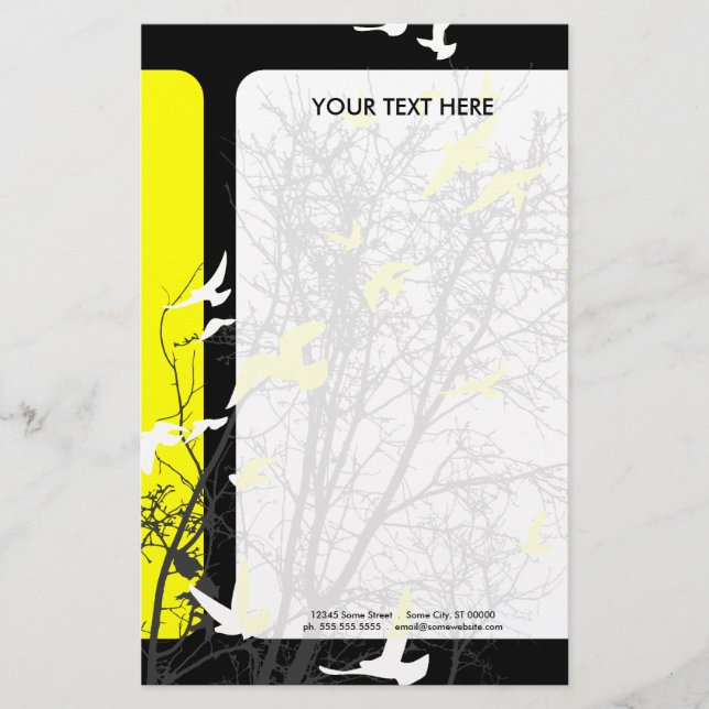 silhouscreen birds stationery (Front)