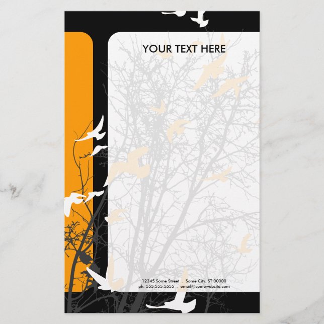 silhouscreen birds stationery (Front)