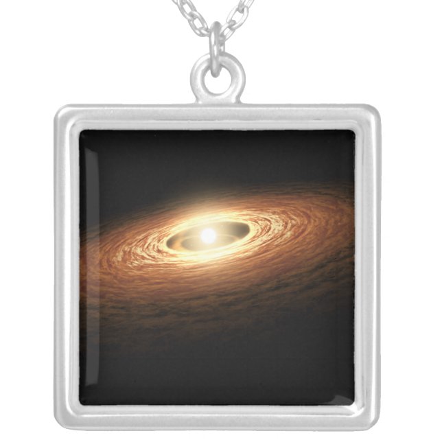 Silicate Crystal Formation Silver Plated Necklace (Front)