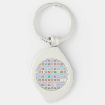 Silicon Chips on a Wafer Metal Keychain