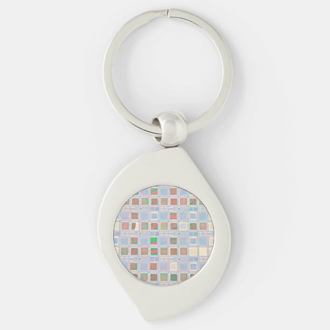 Silicon Chips on a Wafer Metal Keychain (Front)