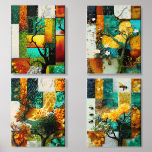 **"Silicon Grove: The Levitating Tree of Life"** Wood Photo Tile