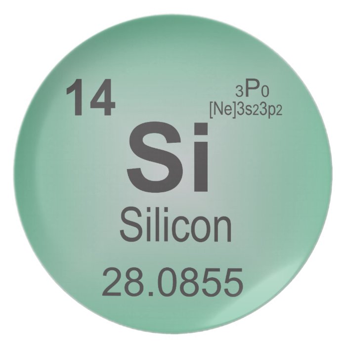 Silicon Individual Element of the Periodic Table Plate