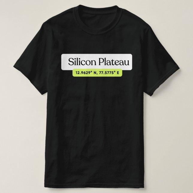 Silicon Plateau Bengaluru Coordinates T-Shirt  (Design Front)