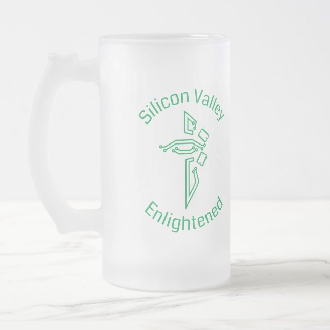 Silicon Valley Enlightened Frosted Pint Glass Frosted Glass Beer Mug (Left)