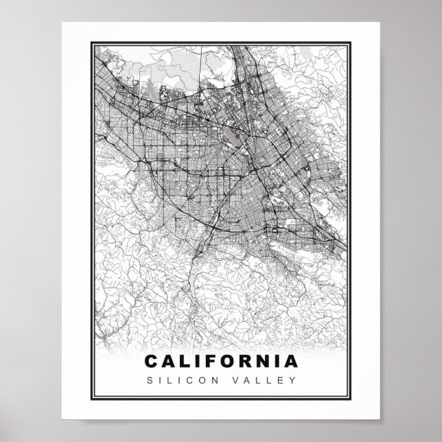 Silicon Valley Map Poster (Front)