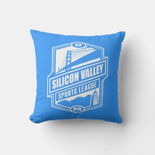 Silicon Valley Sports League Throw Pillow (Front)