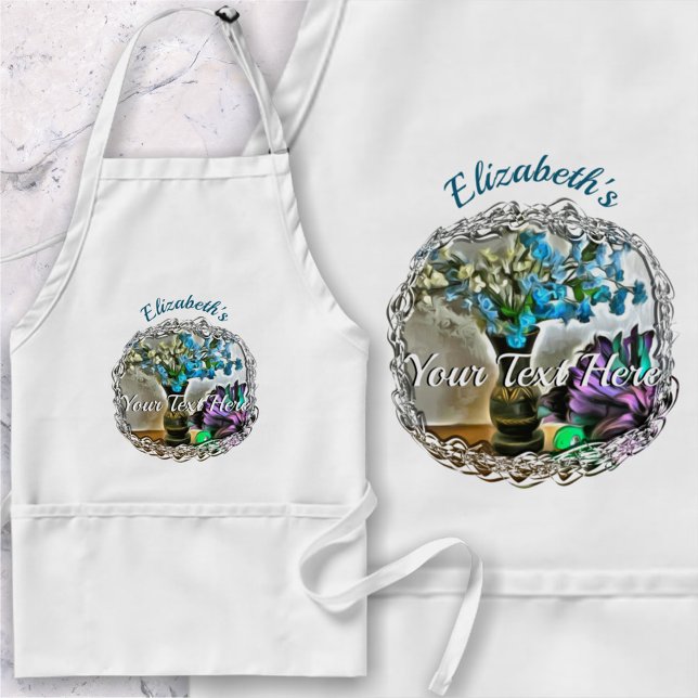 Silk and Corn Husk Flowers 2190 Adult Apron (Creator Uploaded)