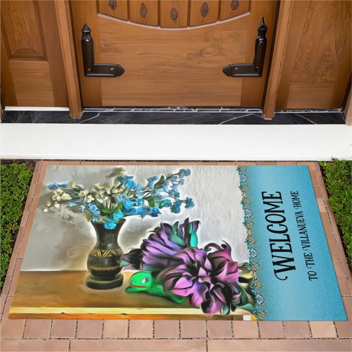 Silk and Corn Husk Welcome Flowers 2190 Doormat