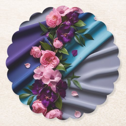 Silk and Flowers Paper Coaster