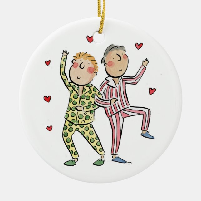 Silk Anniversary Ceramic Ornament (Front)