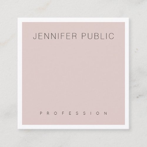 Silk Blush Pink Modern Fashionable Luxury Plain Square Business Card